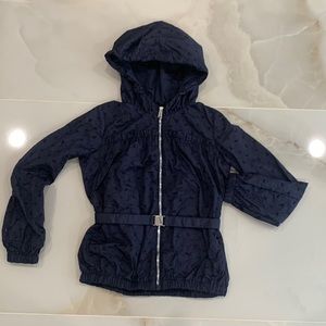 Kids girl ADD light weight eyelet hooded belted jacket size Y14S